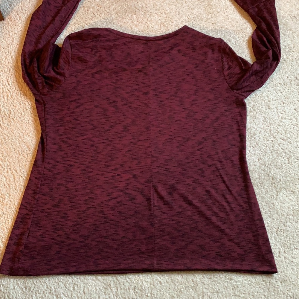 Ana women’s long sleeve burgundy/black top size XL - Picture 6 of 7